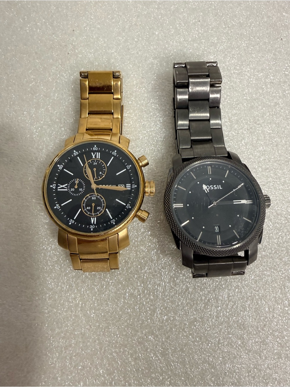 Fossil Gold and Black Men's Chronograph Watch Bundle Of 2